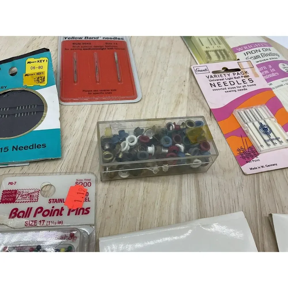 Vintage Mixed Brands Hem Tape Sewing Notions Lot Wrights Needles Pins‎ Bell